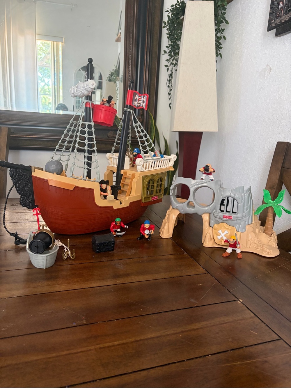 Fisher‑Price Great Adventures Pirate Ship Lot 1994 + Skull Island.